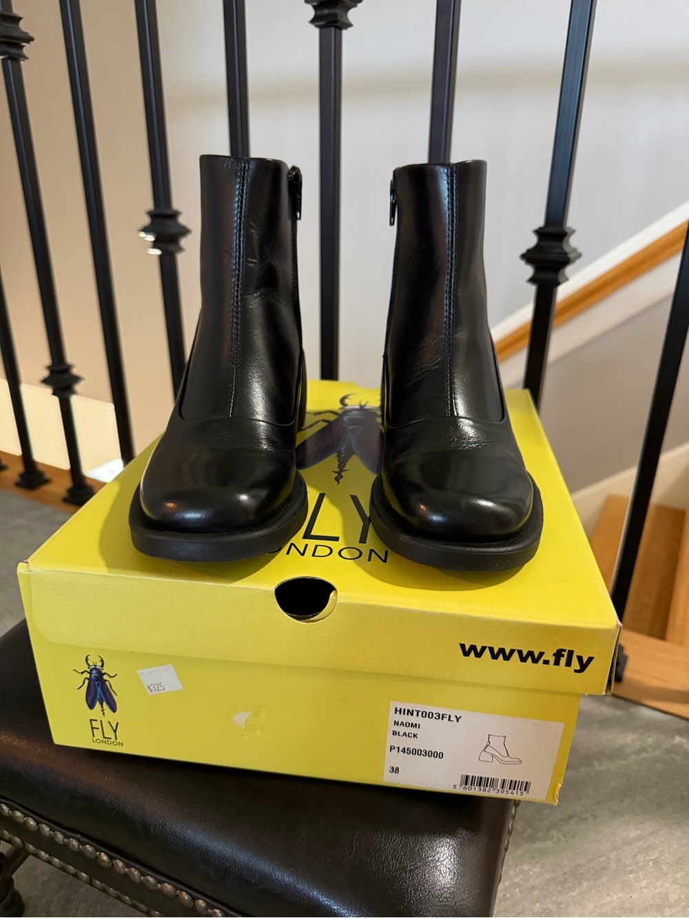 Fly London Black Leather Ankle Boots
